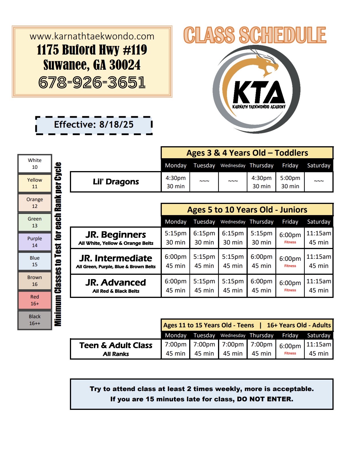 Karnathtaekwondo-Schedule-August-2025